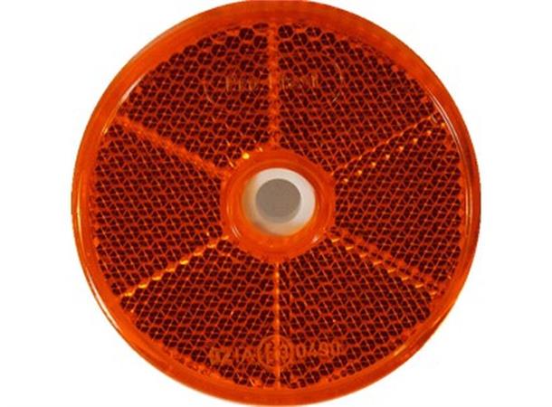 Reflex Reflector 60mm with adhesive pad and hole 6mm red