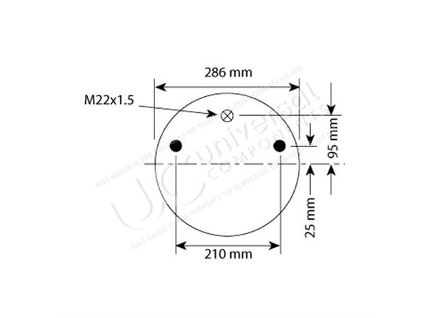 AIRSPRING ASSY (ASK002) - STEEL PISTON S Universal Components 
