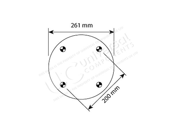 AIRSPRING ASSY (ASK002) - STEEL PISTON S Universal Components 