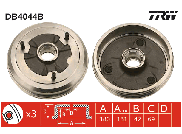 Brake Drum TRW Braking 