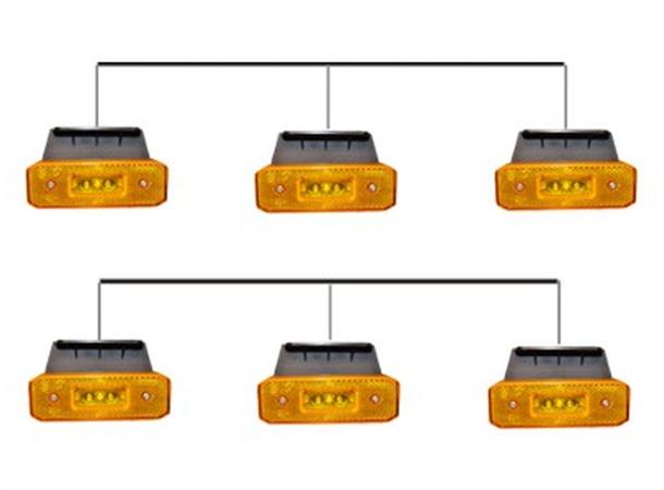 Cabled LED Sidemarker Lamps 2 x 3 Lamps 