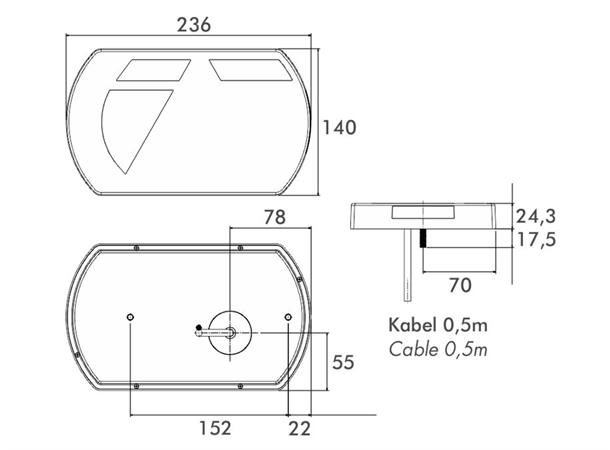 LED Rear Combination Lamp PRO-LANE II left hand version with fog and lateral n 