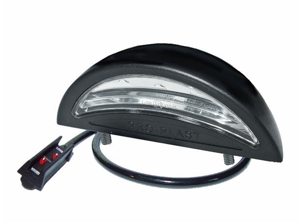LED Registration Plate Lamp PRO-REG 24V cable 0,5m + P&R connector, 2 bolt fixat 