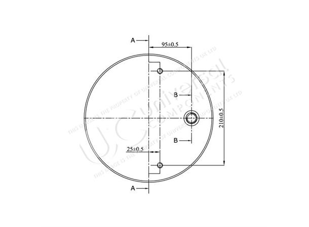 Luftbelg SAF 2924V kunststoff Universal Components 