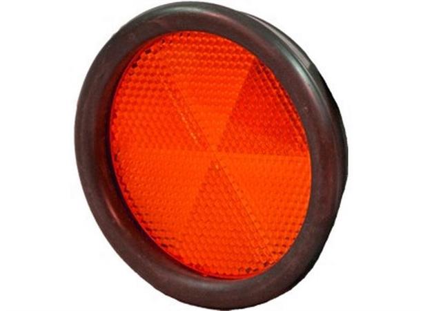 Reflex Reflector 80mm red plastic housing with screw and nut 