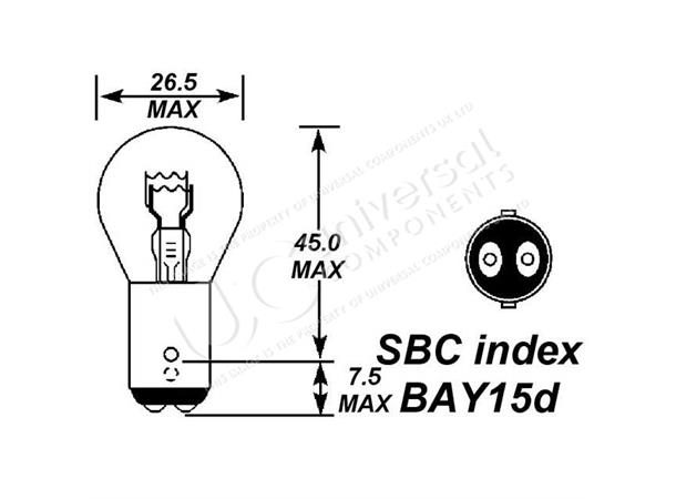 380 12V 5/21W SBC INDEX BULB Universal Components 