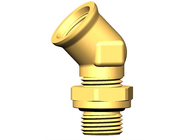 45° Elbow for bulkhead M16X1,5 - M16X1,5 