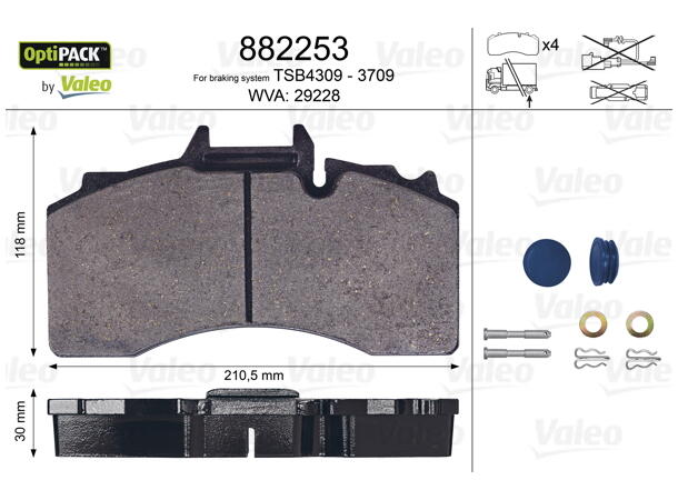 Bremseklosser BPW TSB 4309 VALEO 
