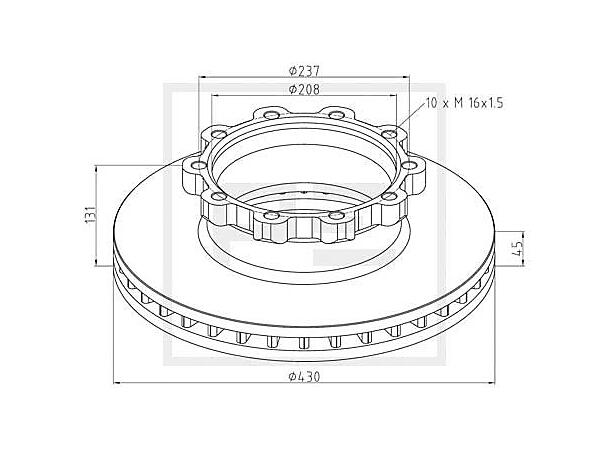 Bremseskive Scania 430mm Ø 430 E1 90R-02 C0193/0012 PE Automotive 