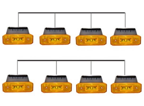 Cabled LED Sidemarker Lamps 2 x 4 Lamps 