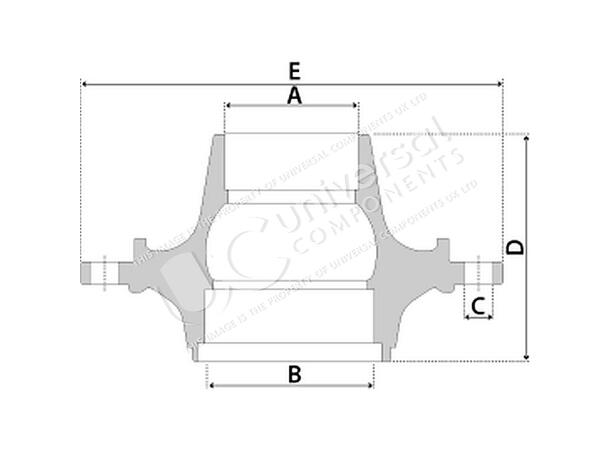 HUB FRONT C/W BEARINGS Universal Components 