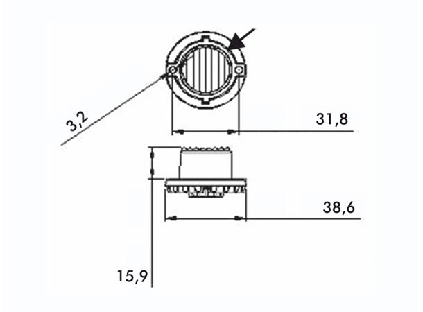 LED Beacon PRO-MICRO-STROBE ECE amber, cable 2,7m, 10-30V, recessed or p 