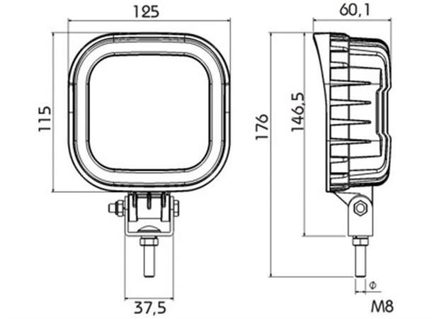 LED Reversing Lamp PRO-REVERSE cable 0,5m, 12-36V 