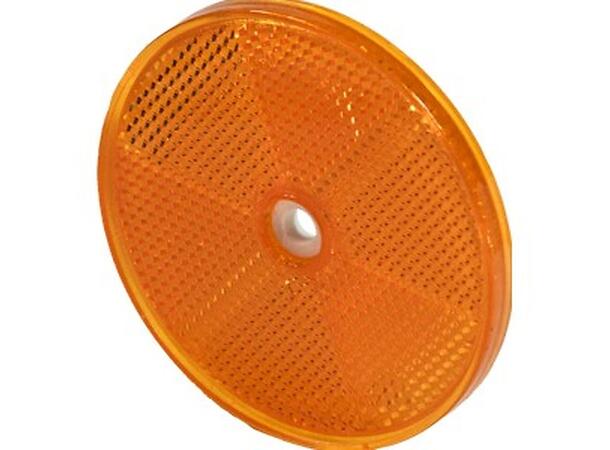 Reflex Reflector 80mm with hole 6mm ambe 