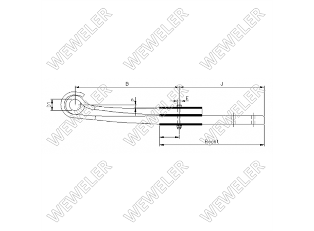 STYREFJÆR 2 LAG 100MM KORT Weweler 