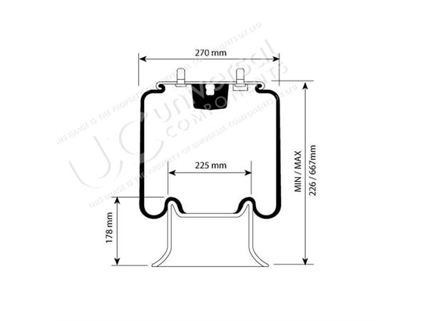 AIRSPRING ASSY (ASK002) STEEL PISTON  E2 Universal Components 