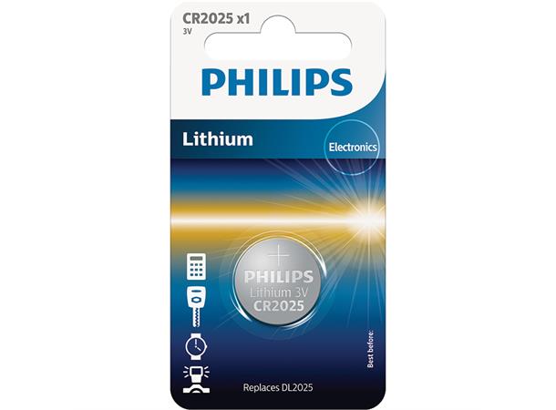 Batteri Lithium 3.0v CR2025 Philips 