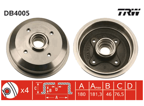 Brake Drum TRW Braking 