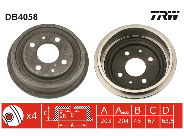 Brake Drum TRW Braking 