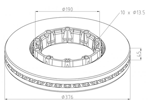 Bremseskive SAF 19.5 Integral PE 