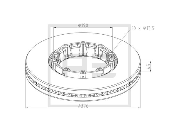 Bremseskive SAF 19.5 Integral PE 