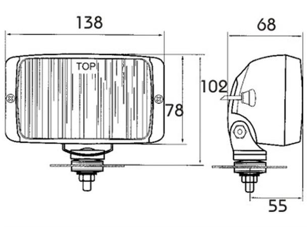 LED work lamp PRO-ECO-FIELD 10-30V, cable 0,5m, ECE R10, ADR 