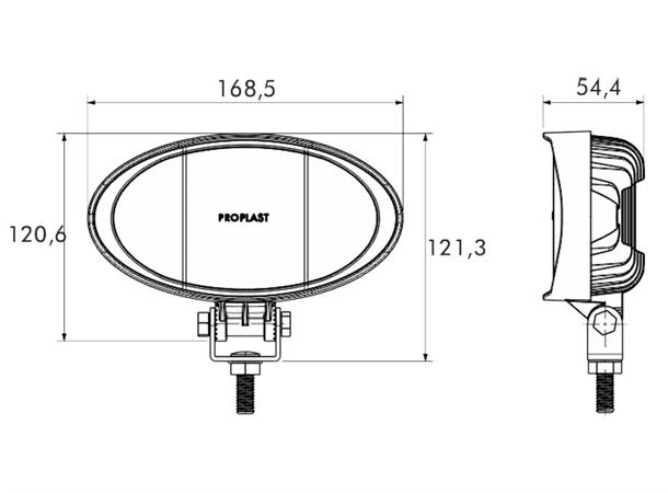LED work lamp PRO-WORK II twin beam, 12-36V, 4000lm, cable 0,5m, A 