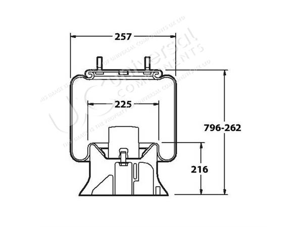 Luftbelg SAF 2926V stål Universal Components 