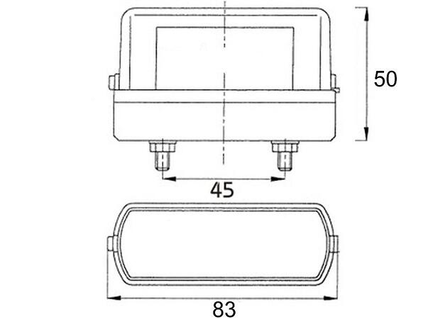 Nummerskiltlys LED 12/24V, flatcable 0,5m 
