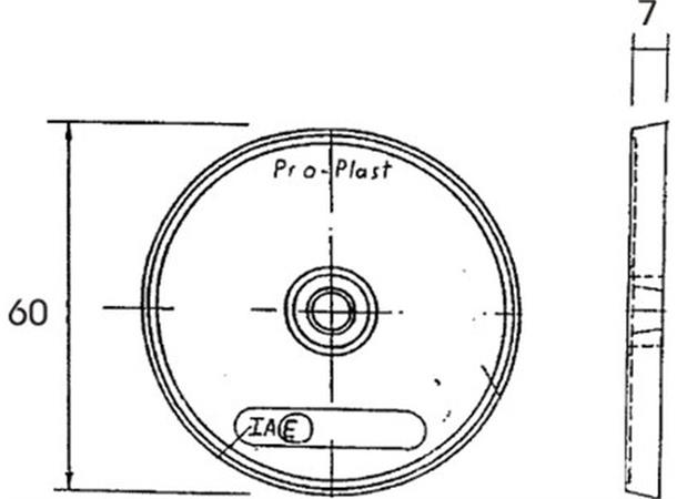 Reflex Reflector 60mm with adhesive pad and hole 6mm amber 