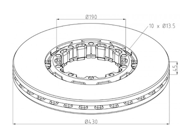 Bremseskive SAF 22,5 Integral PE 