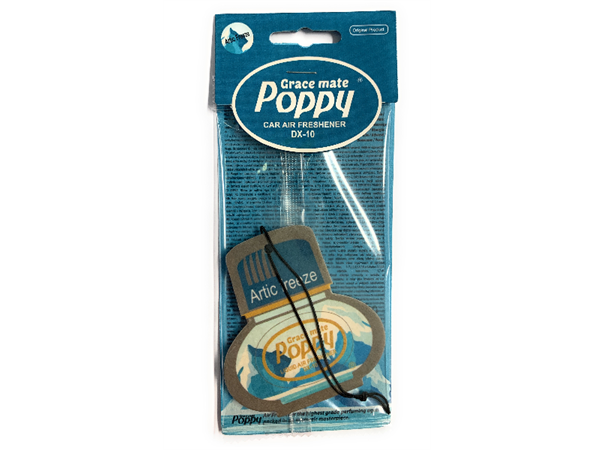 Cardboard Car Airfreshener ARTIC FREEZE Poppy Grace Mate 
