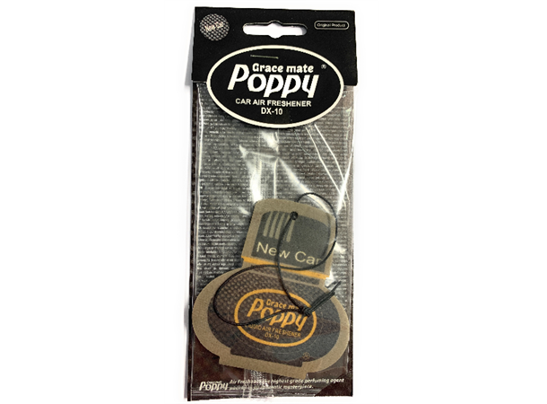 Cardboard Car Airfreshener NEW CAR Poppy Grace Mate 