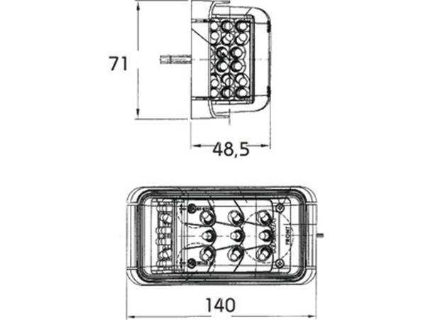 LED Direction Indicator Lamp Cat. 5 and 9-33V, cable 0,5m 
