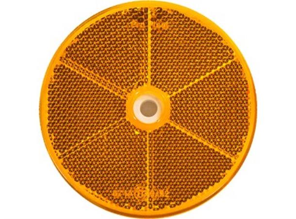 Refleks rund orange Ø80mm, selvkl, hull Proplast 