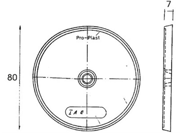 Refleks rund orange Ø80mm, selvkl, hull Proplast 