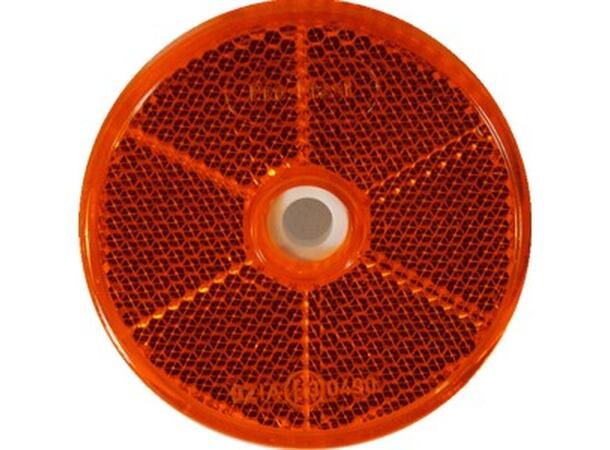 Reflex Reflector 60mm with adhesive pad and hole 6mm red 