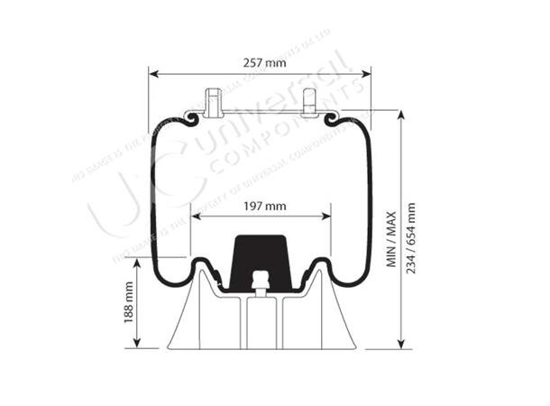 AIRSPRING ASSY (ASK024) PLASTIC PISTON F Universal Components 