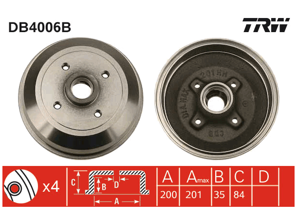 Brake Drum TRW Braking 