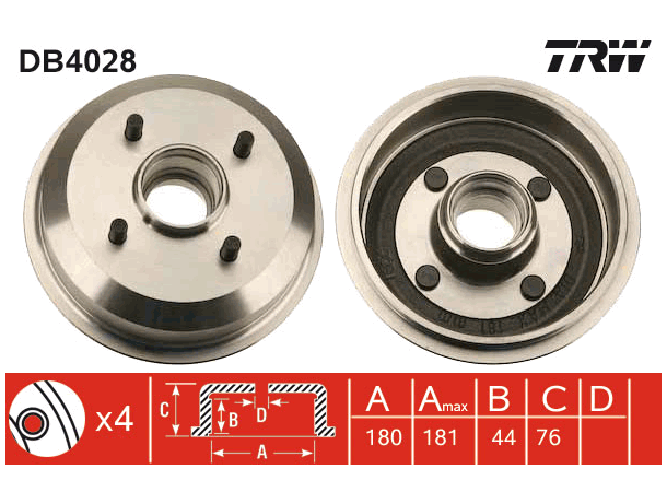 Brake Drum TRW Braking 
