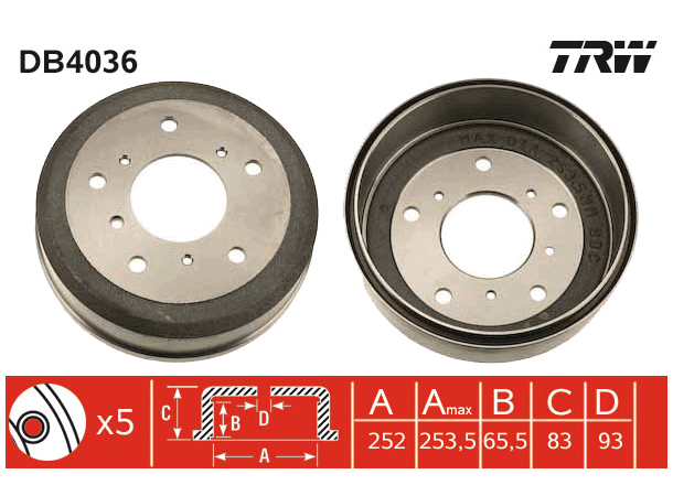 Brake Drum TRW Braking 