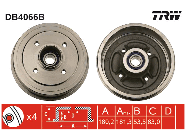 Brake Drum TRW Braking 