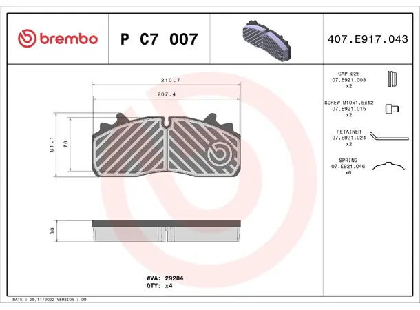 Bremseklosser RENAULT TRUCKS/VOLVO BREMBO 