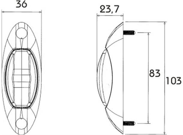 LED End Outline Marker Lamp PRO-STAR 12/ cable 0,5m 