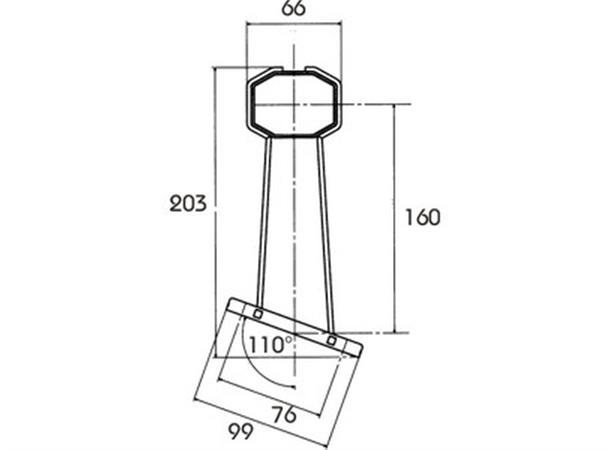 LED End Outline Marker Lamp SUPERPOINT 2 cable 1,75m, flexible bracket 60° 