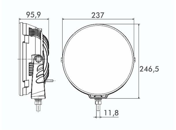 LED spot lamp PRO-DRIVE with LED parking 12-36V, cable 0,3m, ECE & EMC approved 