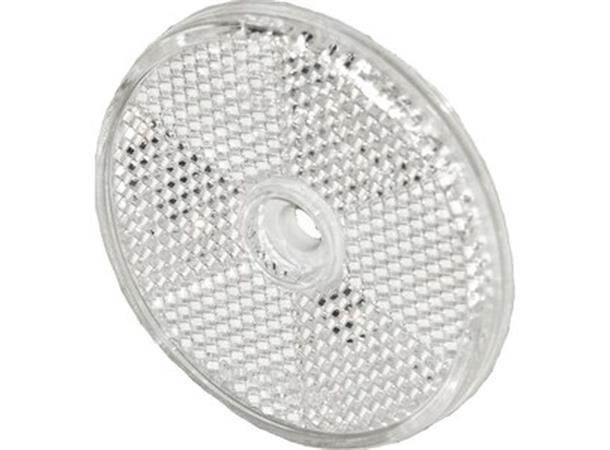 Reflex Reflector 60mm with adhesive pad and hole 6mm white 