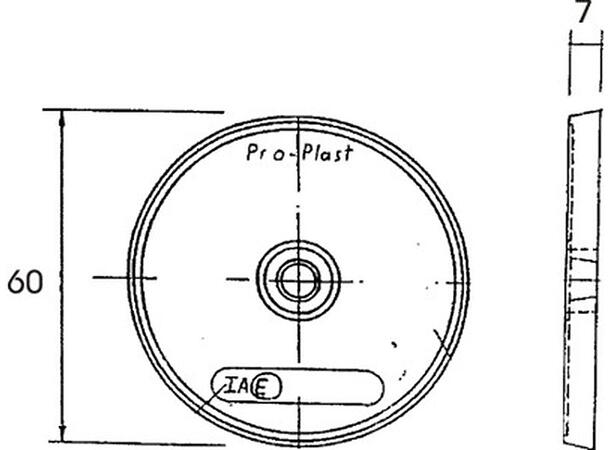 Reflex Reflector 60mm with adhesive pad and hole 6mm white 