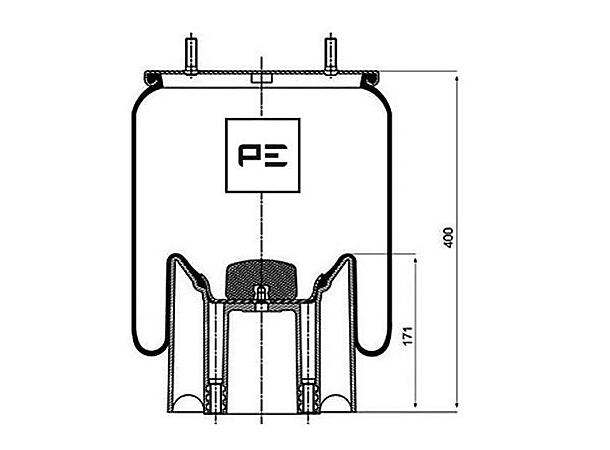 Air bellow Air connection M22 x 1,5 PE Automotive 