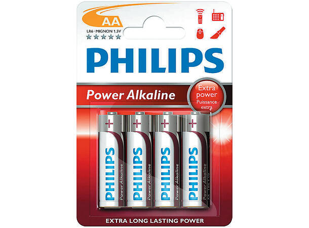 Batteri LR6 1,5v AA 4stk Philips 
